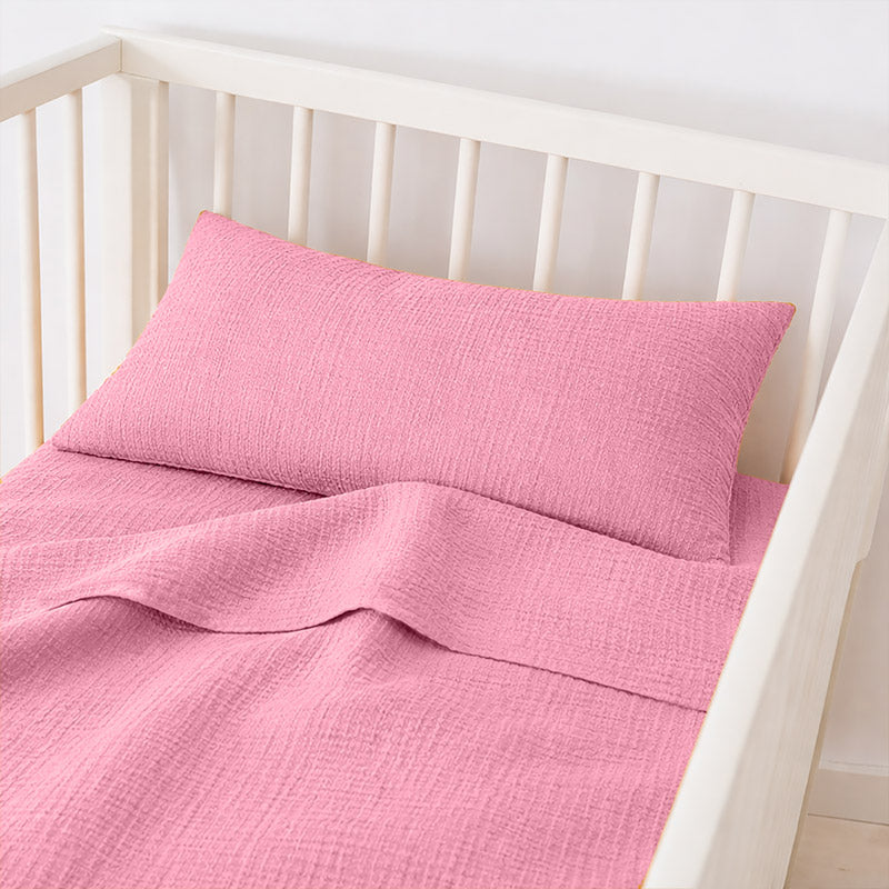 drap plat 80x110 coton bio rose bébé fille gots