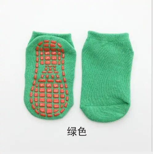Pack 10 Paires Chaussettes Antidérapantes Enfant - Trampoline & Sol, Coton, 1-8 Ans, Été 2025