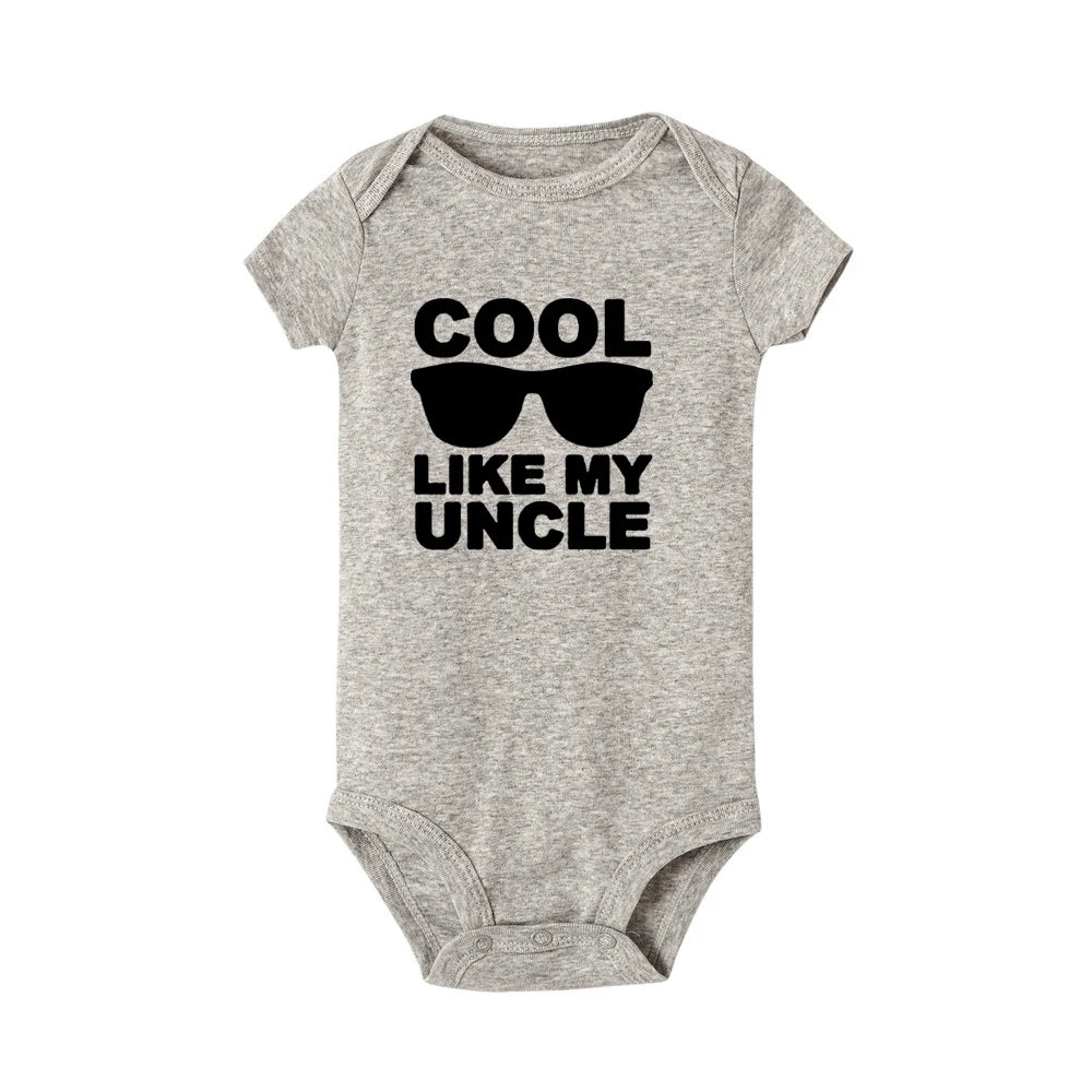 Barboteuse Nouveau-né 'Cool Comme Mon Oncle' - Body Manches Courtes Bébé Fille Garçon, Cadeau Naissance