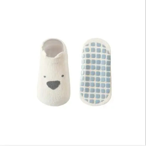 Lot de 3 Paires Chaussettes Antidérapantes Enfant - Coton Peigné Dessin Animé, 0-5 Ans, Eté