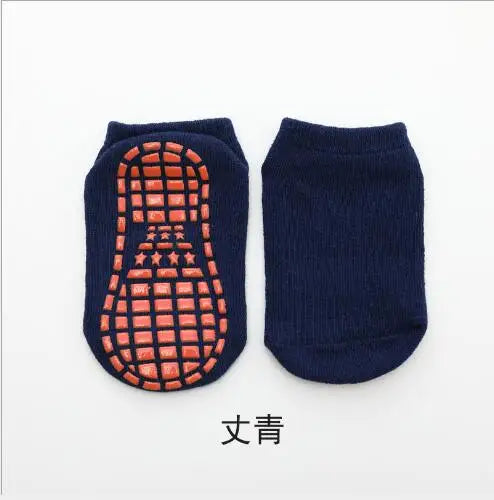 Pack 10 Paires Chaussettes Antidérapantes Enfant - Trampoline & Sol, Coton, 1-8 Ans, Été 2025