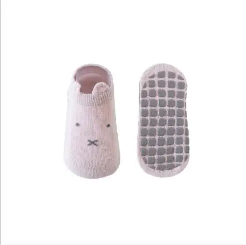 Lot de 3 Paires Chaussettes Antidérapantes Enfant - Coton Peigné Dessin Animé, 0-5 Ans, Eté