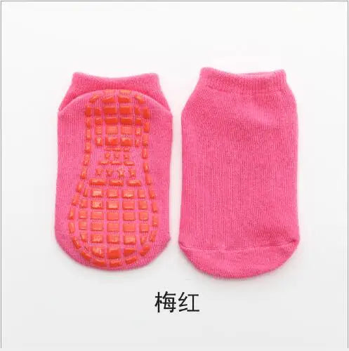 Pack 10 Paires Chaussettes Antidérapantes Enfant - Trampoline & Sol, Coton, 1-8 Ans, Été 2025