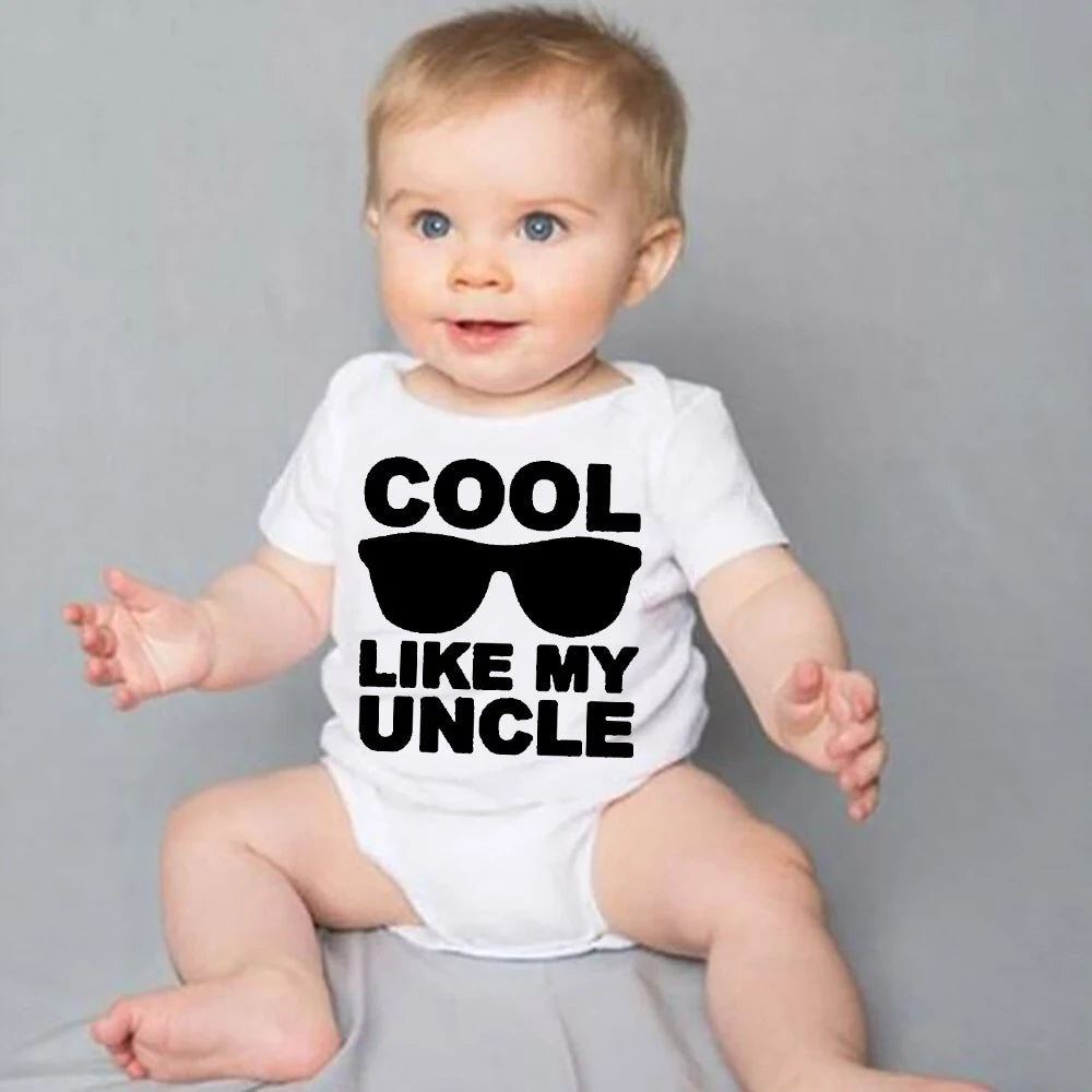 Barboteuse Nouveau-né 'Cool Comme Mon Oncle' - Body Manches Courtes Bébé Fille Garçon, Cadeau Naissance