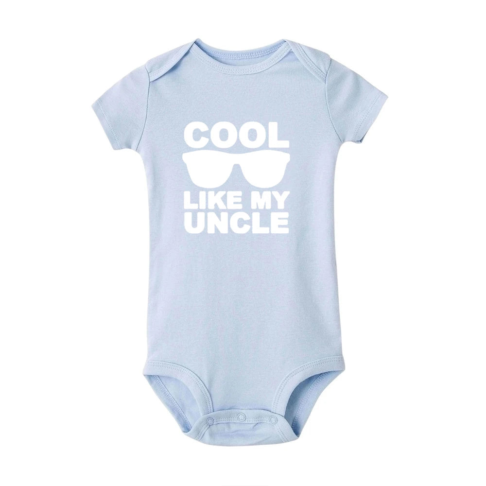 Barboteuse Nouveau-né 'Cool Comme Mon Oncle' - Body Manches Courtes Bébé Fille Garçon, Cadeau Naissance