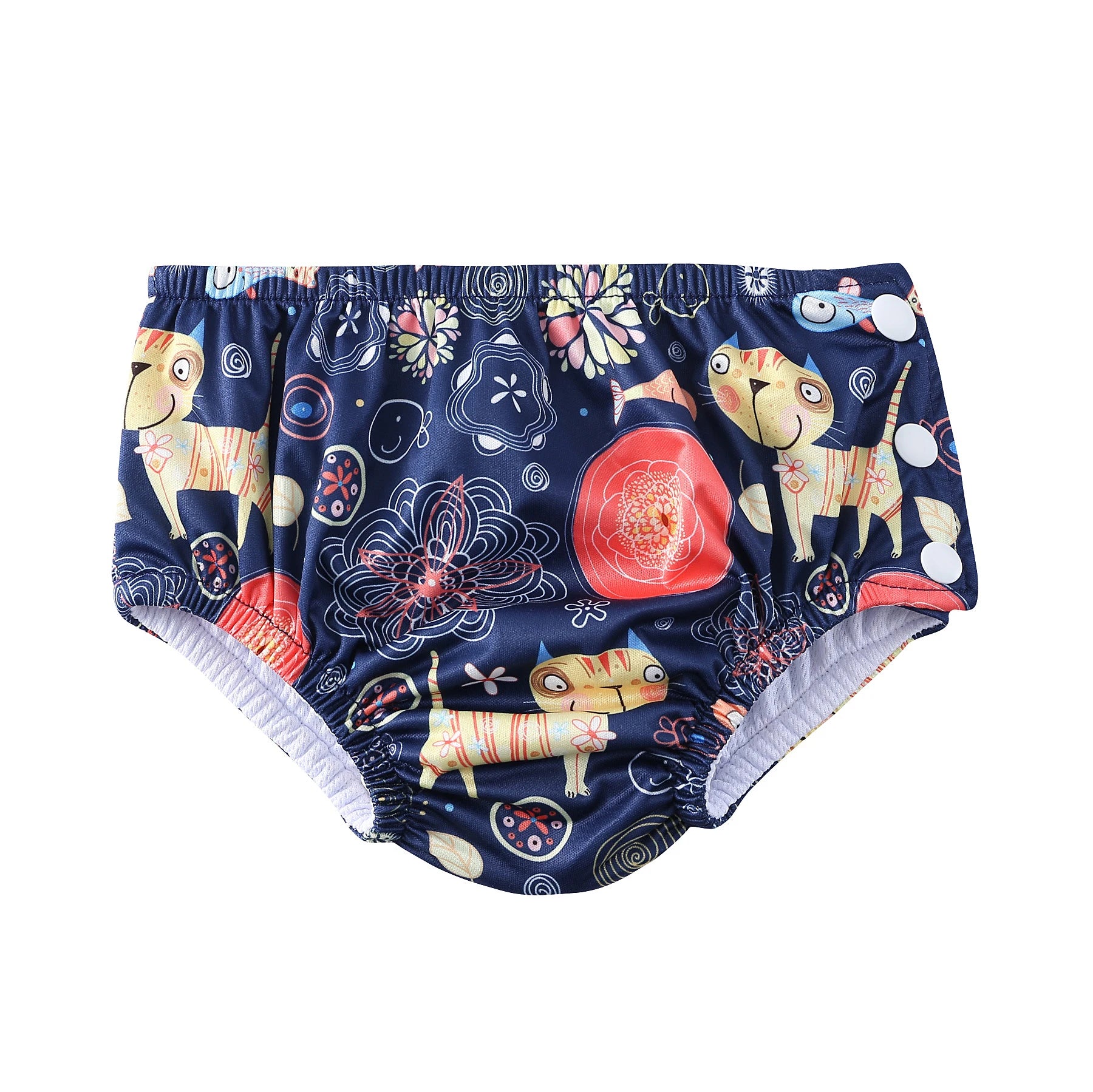 Couche de Bain Réutilisable Bébé - Maillot de Bain Dessin Animé Réglable Fille Garçon, Été