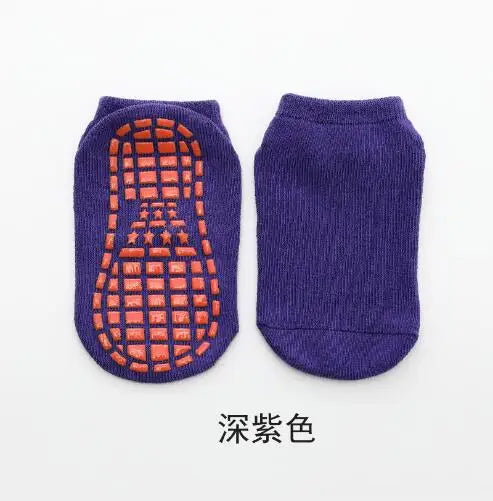 Pack 10 Paires Chaussettes Antidérapantes Enfant - Trampoline & Sol, Coton, 1-8 Ans, Été 2025