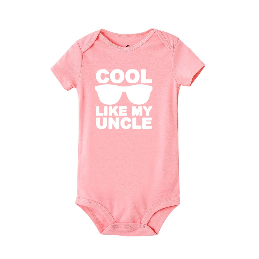 Barboteuse Nouveau-né 'Cool Comme Mon Oncle' - Body Manches Courtes Bébé Fille Garçon, Cadeau Naissance