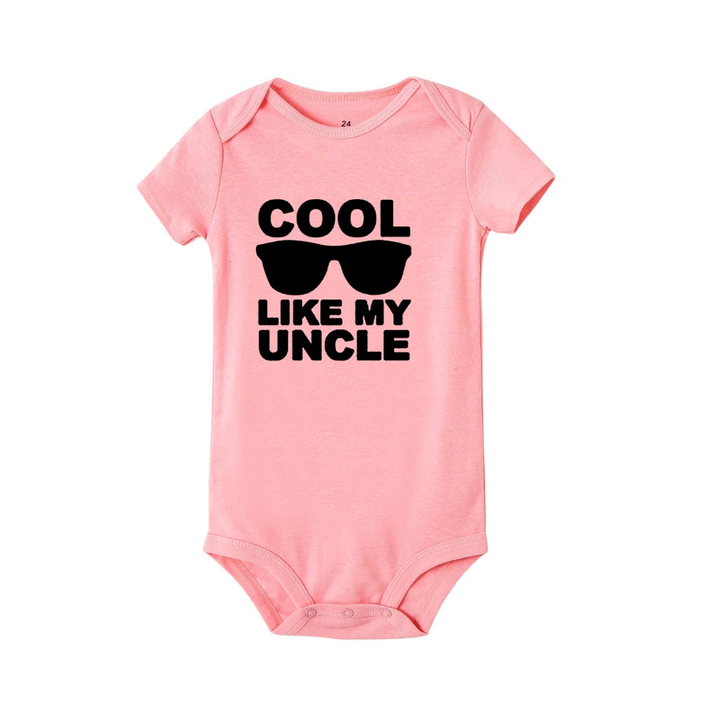 Barboteuse Nouveau-né 'Cool Comme Mon Oncle' - Body Manches Courtes Bébé Fille Garçon, Cadeau Naissance