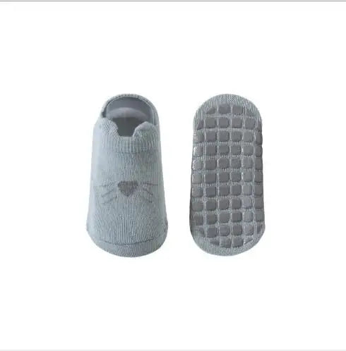 Lot de 3 Paires Chaussettes Antidérapantes Enfant - Coton Peigné Dessin Animé, 0-5 Ans, Eté