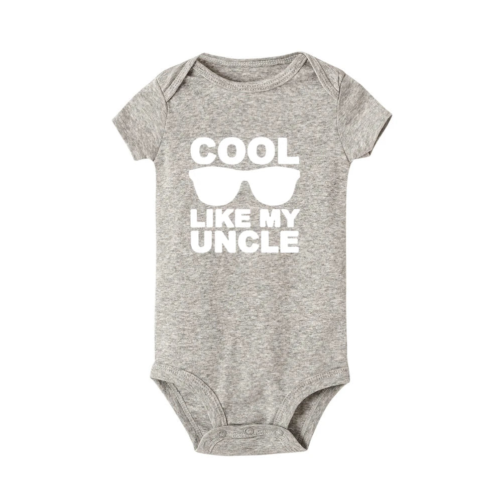 Barboteuse Nouveau-né 'Cool Comme Mon Oncle' - Body Manches Courtes Bébé Fille Garçon, Cadeau Naissance