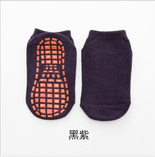 Pack 10 Paires Chaussettes Antidérapantes Enfant - Trampoline & Sol, Coton, 1-8 Ans, Été 2025