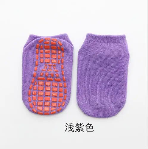 Pack 10 Paires Chaussettes Antidérapantes Enfant - Trampoline & Sol, Coton, 1-8 Ans, Été 2025