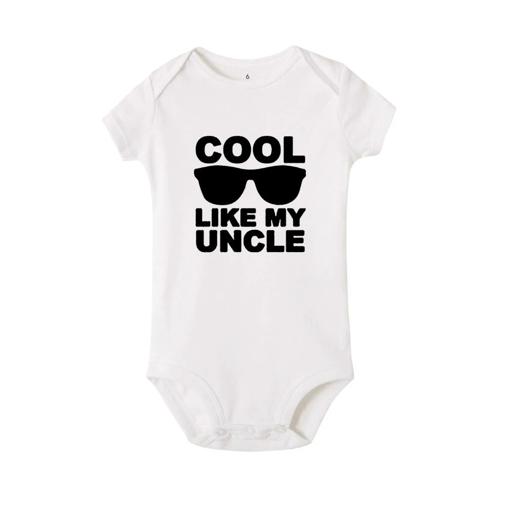 Barboteuse Nouveau-né 'Cool Comme Mon Oncle' - Body Manches Courtes Bébé Fille Garçon, Cadeau Naissance