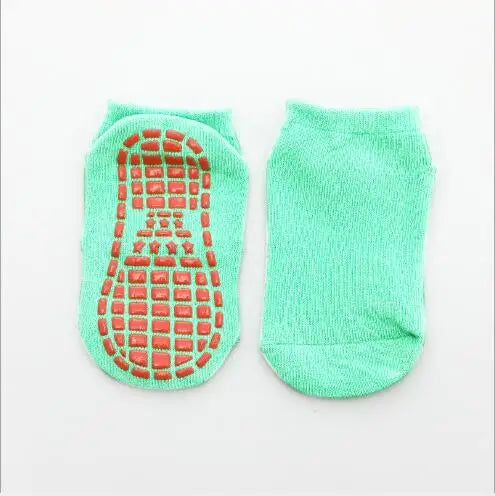 Pack 10 Paires Chaussettes Antidérapantes Enfant - Trampoline & Sol, Coton, 1-8 Ans, Été 2025