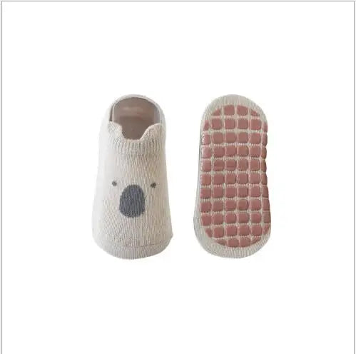 Lot de 3 Paires Chaussettes Antidérapantes Enfant - Coton Peigné Dessin Animé, 0-5 Ans, Eté