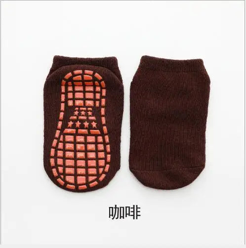 Pack 10 Paires Chaussettes Antidérapantes Enfant - Trampoline & Sol, Coton, 1-8 Ans, Été 2025