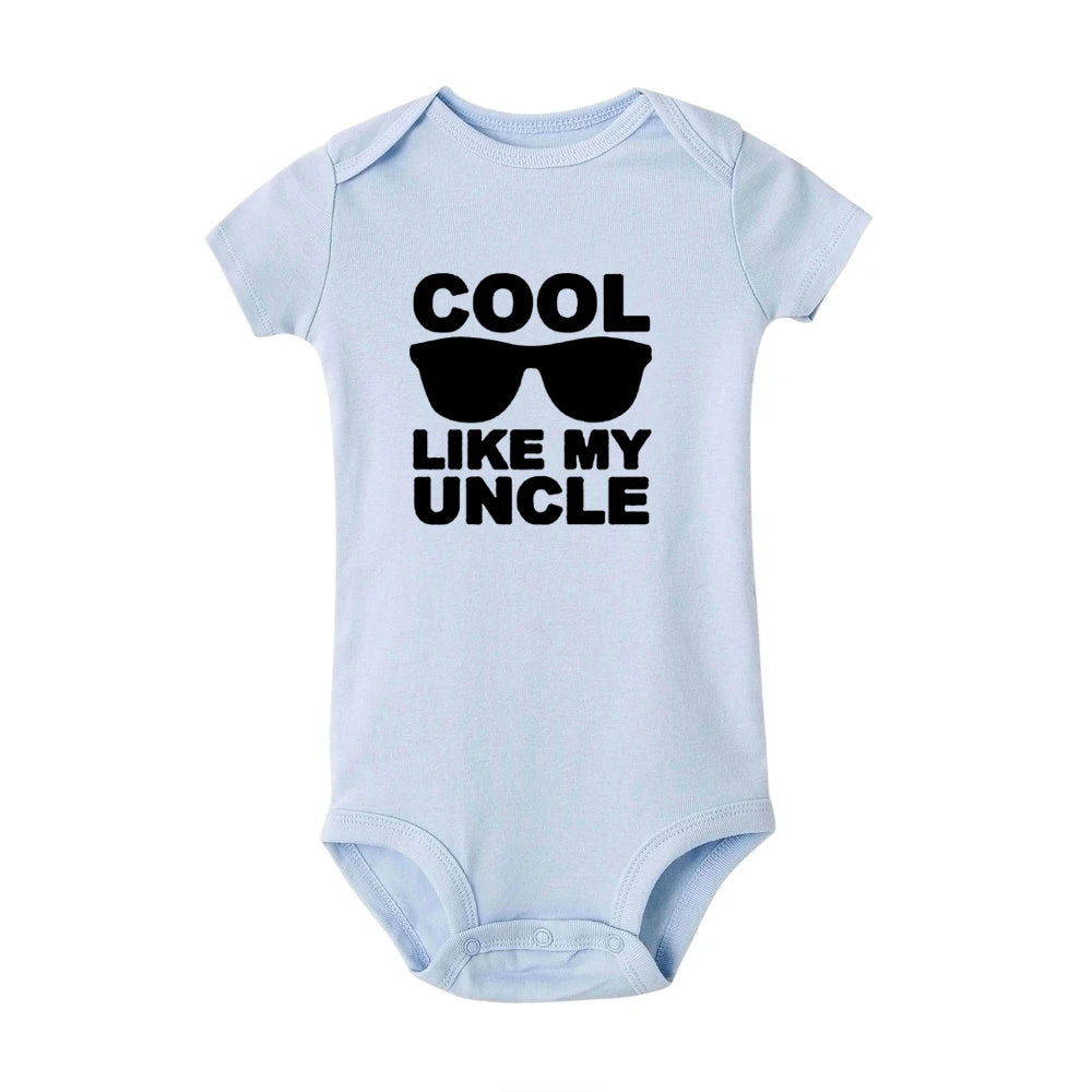 Barboteuse Nouveau-né 'Cool Comme Mon Oncle' - Body Manches Courtes Bébé Fille Garçon, Cadeau Naissance