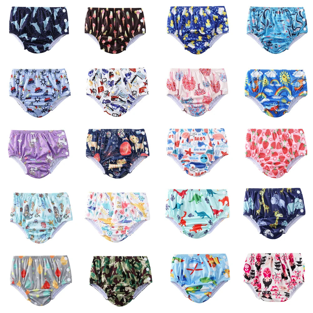 Couche de Piscine Imperméable Bébé - Maillot de Bain Réutilisable 0-3 Ans, Nombreux Motifs