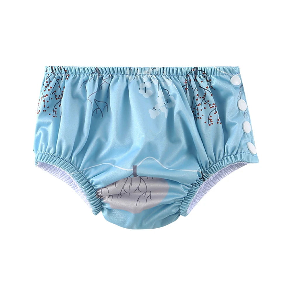 Couche de Bain Réutilisable Bébé - Maillot de Bain Dessin Animé Réglable Fille Garçon, Été