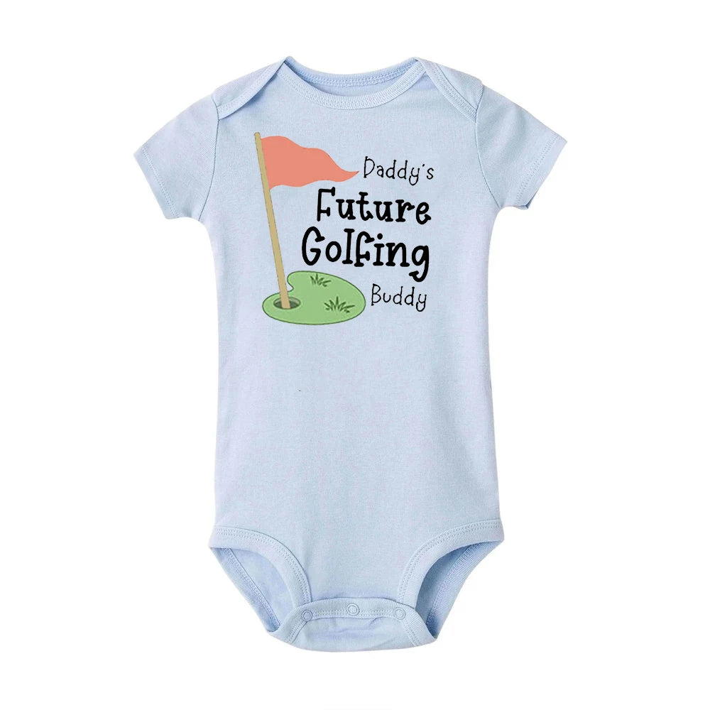 Body Bébé Imprimé 'Futur Copain de Golf de Papa' - Barboteuse Manches Courtes Nouveau-né, Cadeau Naissance