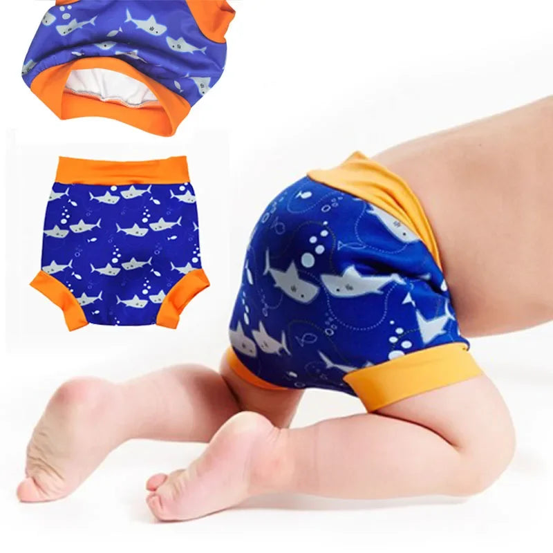 Couche de Bain Étanche Haute Ceinture Bébé - Maillot Dessin Animé Réutilisable Fille Garçon 7-15 kg