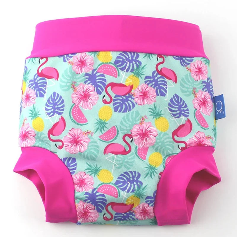 Couche de Bain Étanche Haute Ceinture Bébé - Maillot Dessin Animé Réutilisable Fille Garçon 7-15 kg