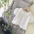 Chemise à Manches Bouffantes Bébé Fille - T-shirt Col Casual Coton, 9-36 Mois