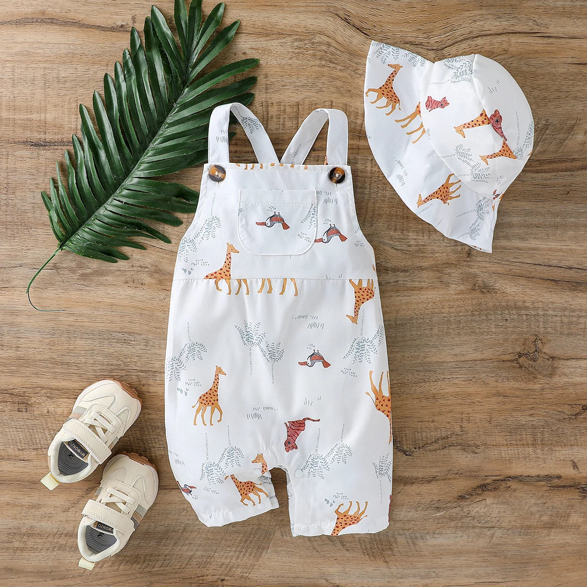Ensemble bébé garçon 2 pièces – Combishort + chapeau (1 à 3 ans)