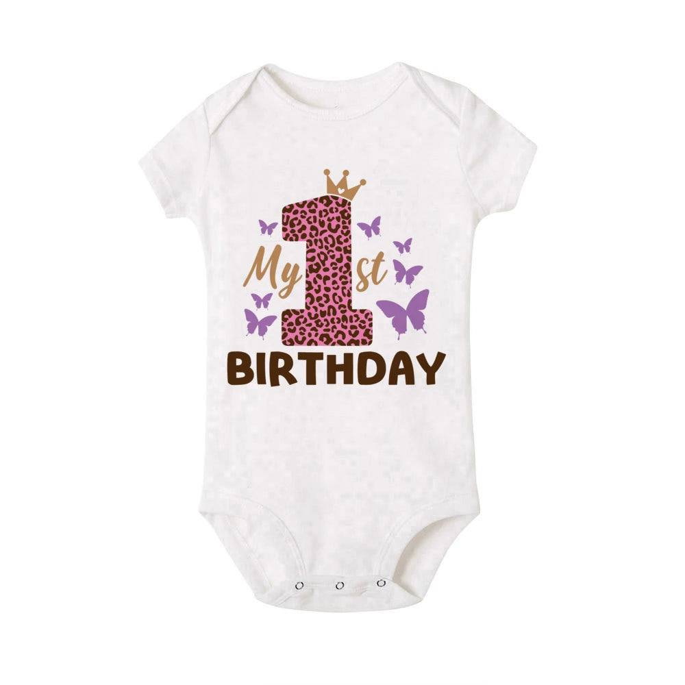Body bébé fille « Mon 1er anniversaire » – Manches volantées