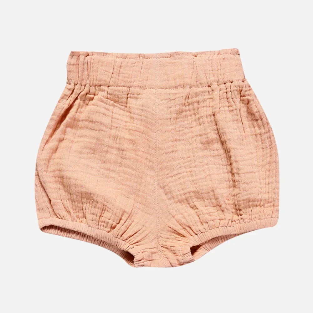 Short Bébé Coton Lin - Pantalon Court Confortable Fille Garçon, 3 Mois à 6 Ans, Été