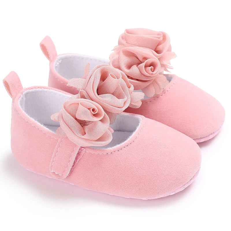 Chaussures bébé fille à nœud – Semelle souple, premiers pas (0 à 18 mois)