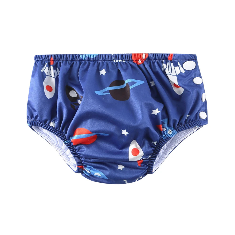 Couche de Bain Réutilisable Bébé - Maillot de Bain Dessin Animé Réglable Fille Garçon, Été