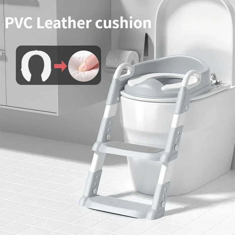 Réducteur WC avec Marche-Pied Enfant - Siège de Toilette Pliable Bébé Fille Garçon