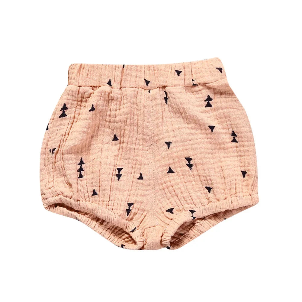 Short Bébé Coton Lin - Pantalon Court Confortable Fille Garçon, 3 Mois à 6 Ans, Été