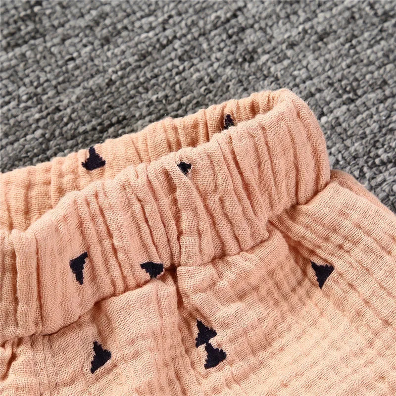 Short Bébé Coton Lin - Pantalon Court Confortable Fille Garçon, 3 Mois à 6 Ans, Été