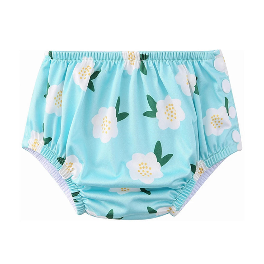 Couche de Bain Réutilisable Bébé - Maillot de Bain Dessin Animé Réglable Fille Garçon, Été