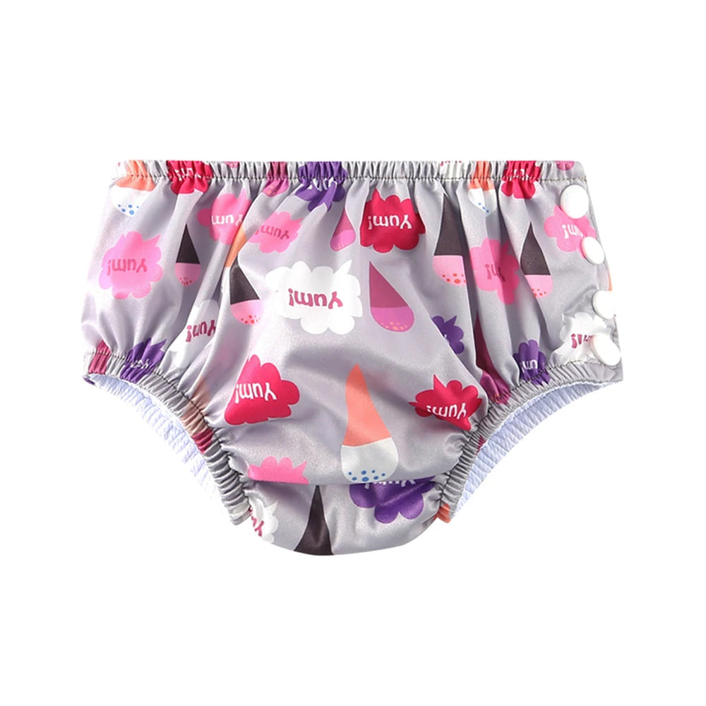 Couche de Bain Réutilisable Bébé - Maillot de Bain Dessin Animé Réglable Fille Garçon, Été