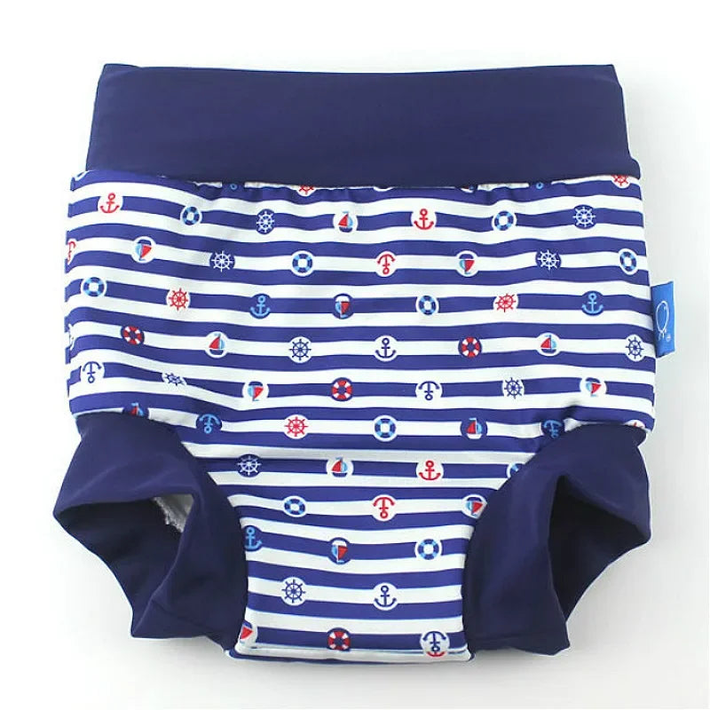 Couche de Bain Étanche Haute Ceinture Bébé - Maillot Dessin Animé Réutilisable Fille Garçon 7-15 kg