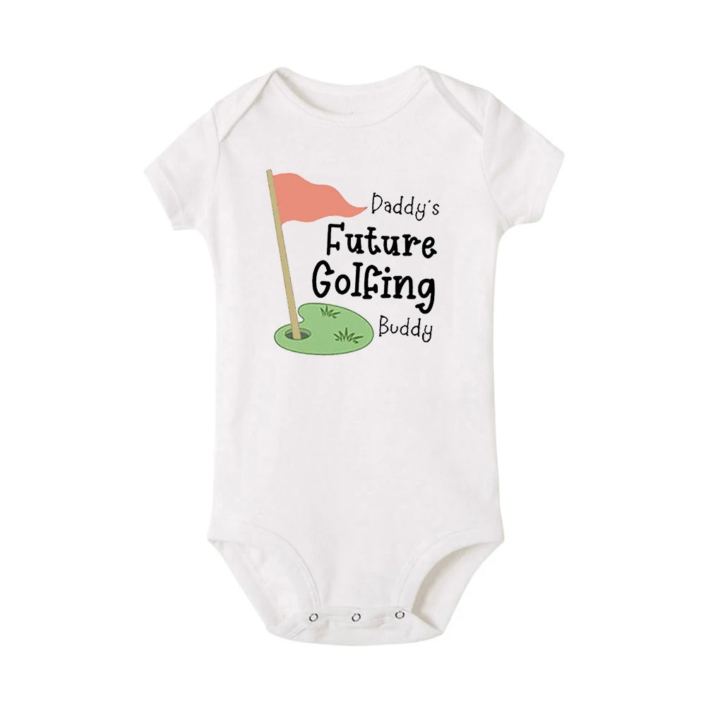 Body Bébé Imprimé 'Futur Copain de Golf de Papa' - Barboteuse Manches Courtes Nouveau-né, Cadeau Naissance