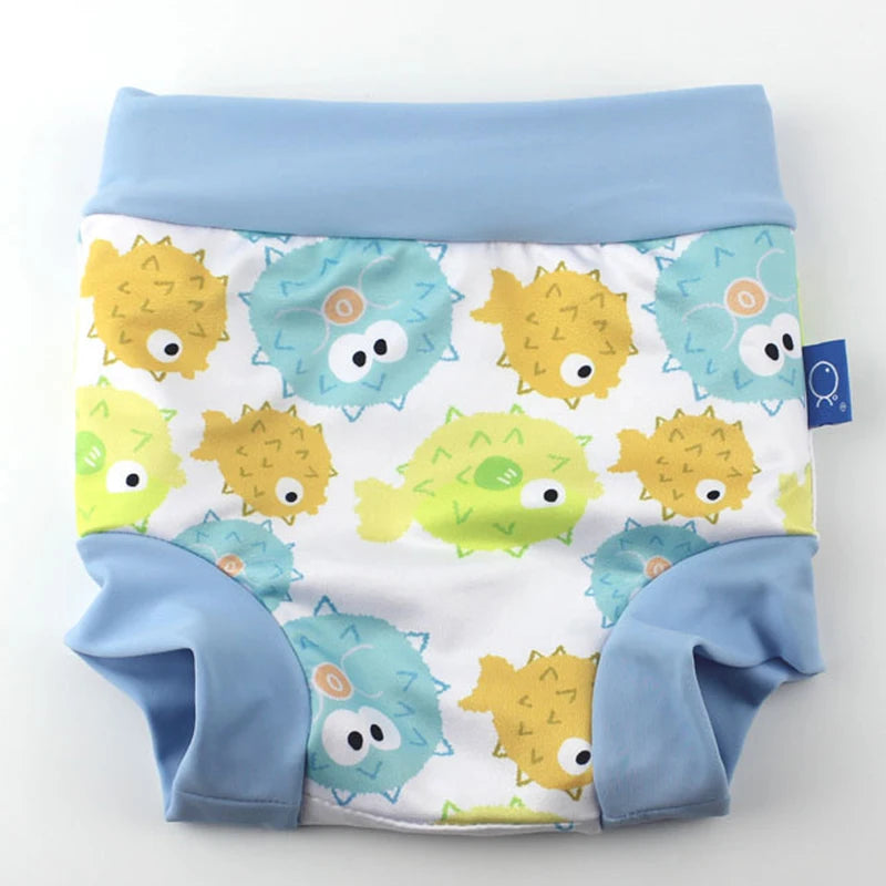 Couche de Bain Étanche Haute Ceinture Bébé - Maillot Dessin Animé Réutilisable Fille Garçon 7-15 kg