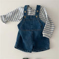 Salopette en Jean Bébé - Short À Bretelles Mixte Été, Fille Garçon 6M-3 Ans