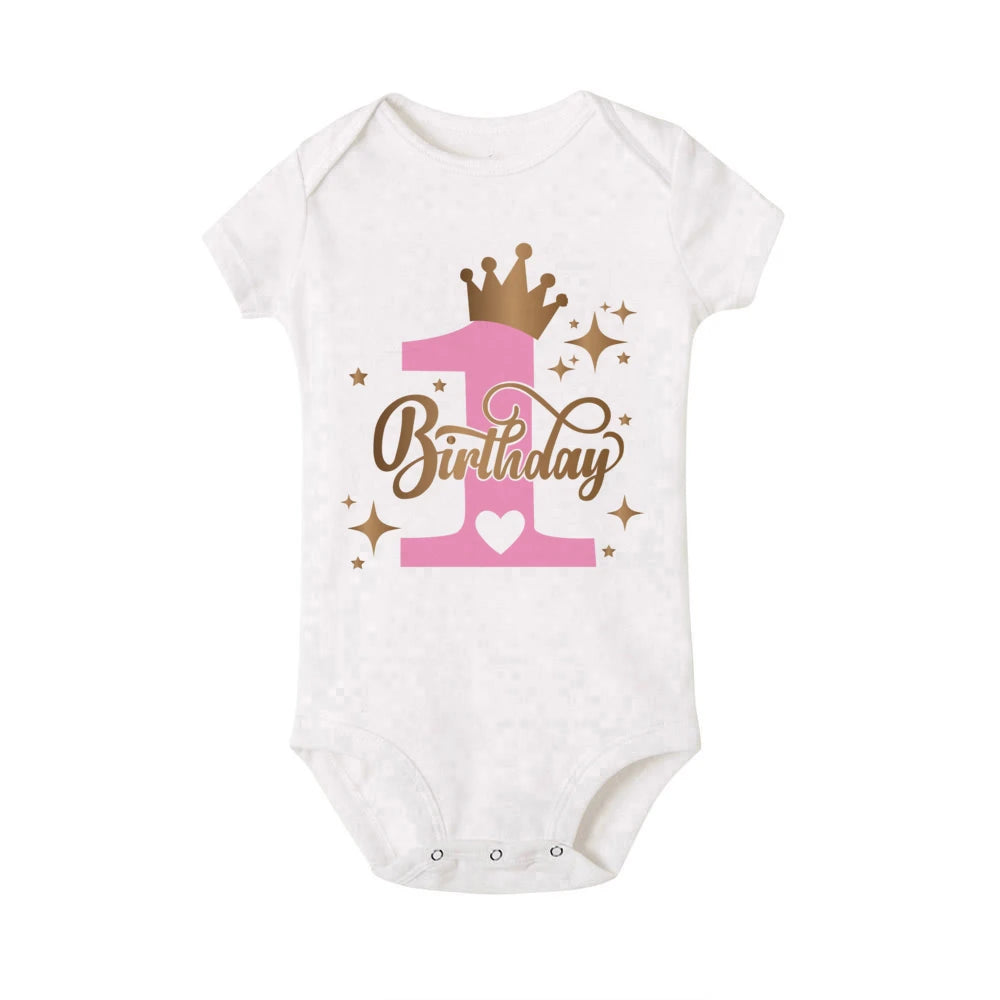Body bébé fille « Mon 1er anniversaire » – Manches volantées