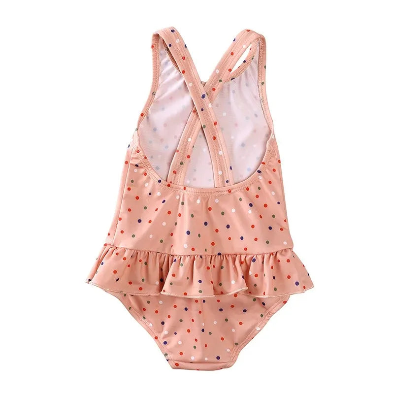 Maillot de Bain Anti-UV Bébé Fille - Combinaison 1 Pièce Manches Longues SPF50, Chapeau Inclus, 1-7 Ans