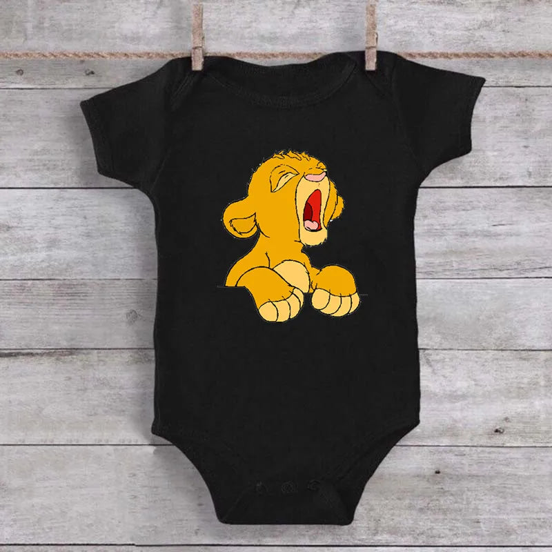 Baby Romper Cartoon The Lion King Kawaii Simba Fashion Toddler Clothes Cotton Short Sleeve Newborn Bodysuit Infant Jumpsuits