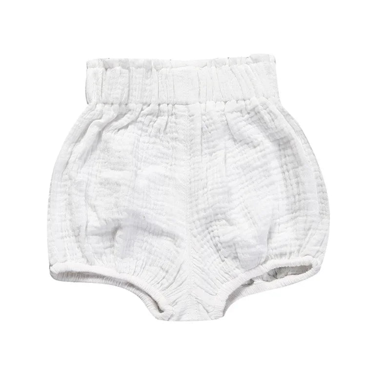Short Bébé Coton Lin - Pantalon Court Confortable Fille Garçon, 3 Mois à 6 Ans, Été