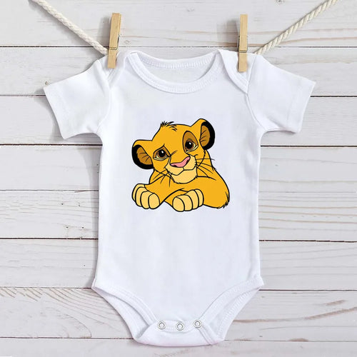 Baby Romper Cartoon The Lion King Kawaii Simba Fashion Toddler Clothes Cotton Short Sleeve Newborn Bodysuit Infant Jumpsuits
