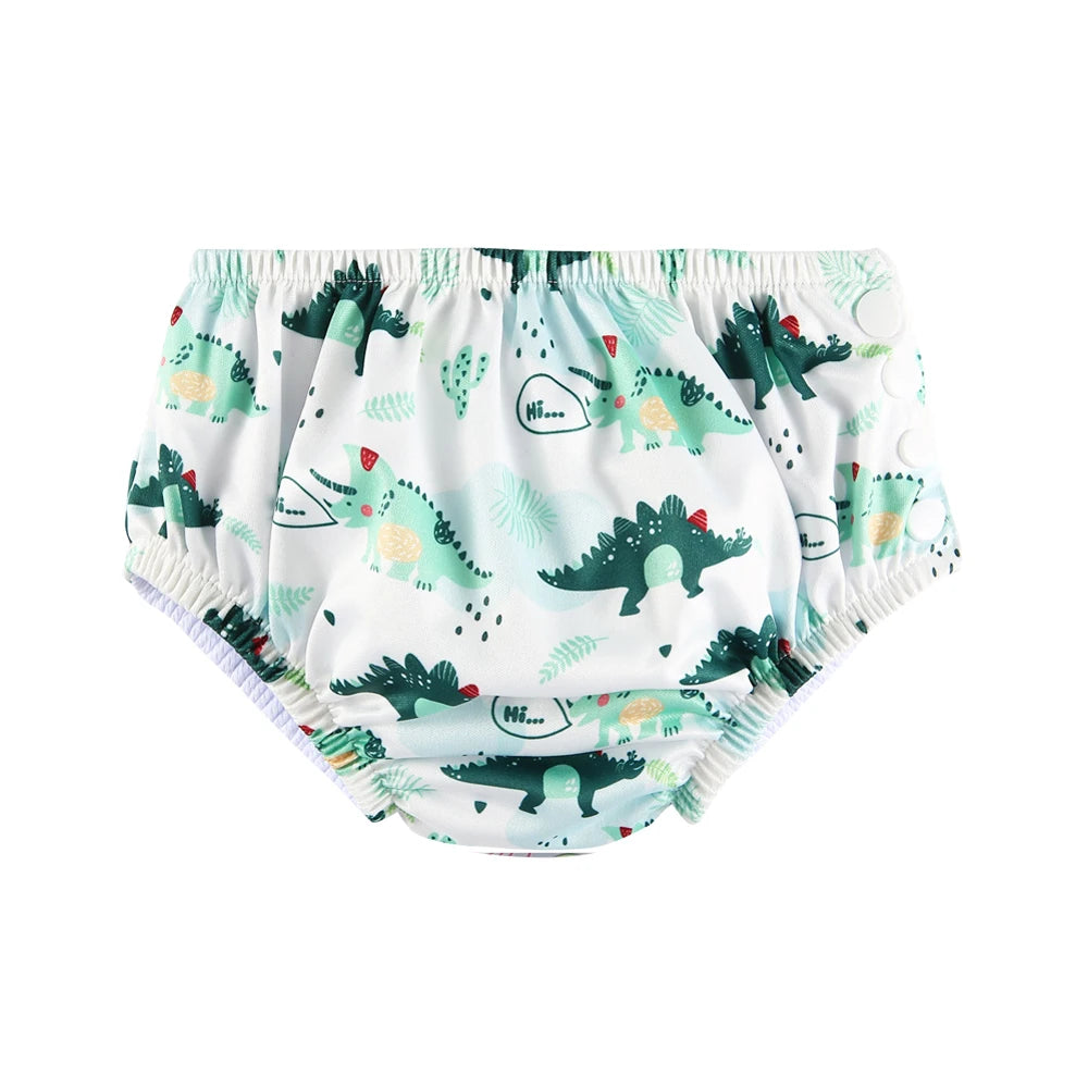 Couche de Bain Réutilisable Bébé - Maillot de Bain Dessin Animé Réglable Fille Garçon, Été