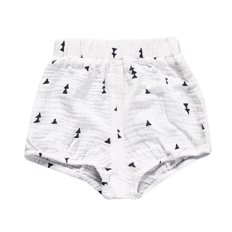 Short Bébé Coton Lin - Pantalon Court Confortable Fille Garçon, 3 Mois à 6 Ans, Été