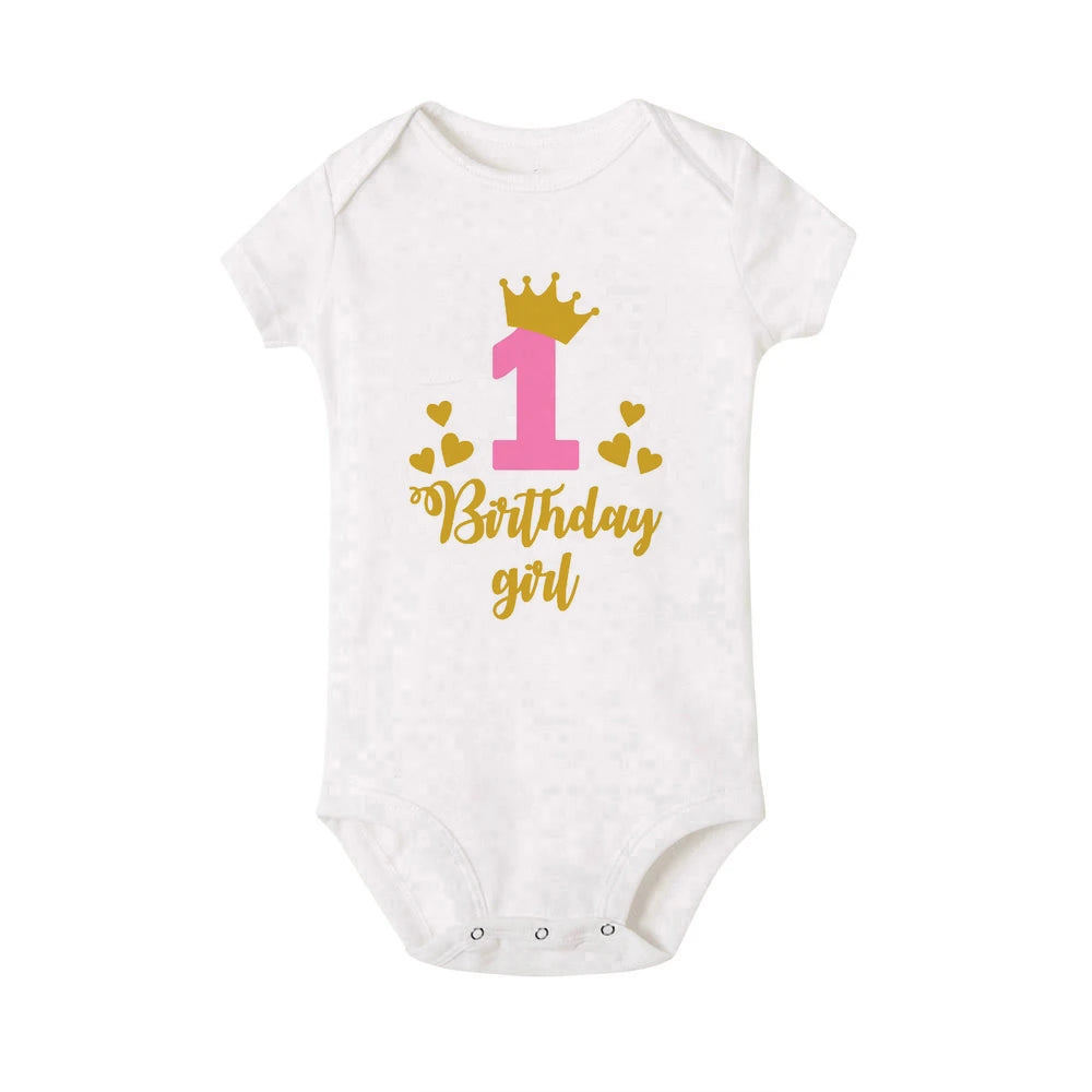 Body bébé fille « Mon 1er anniversaire » – Manches volantées